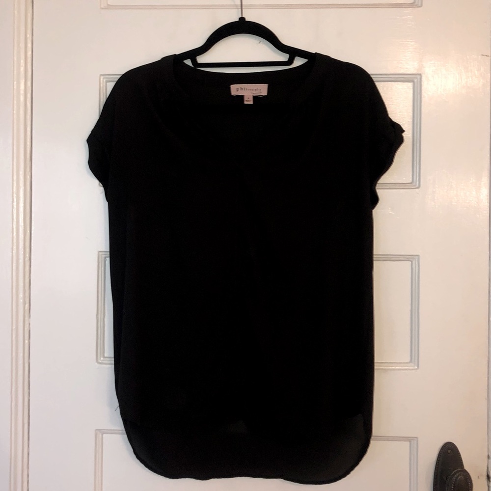 Black V neck Blouse